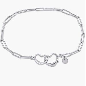 DELMAR Double Heart Paperclip Bracelet